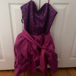 Purple mini dress with sequen corset